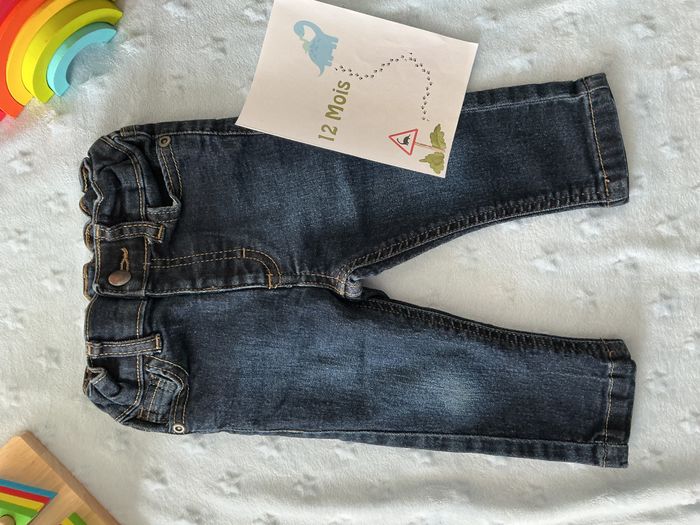 jean slim bleu taille réglable 12 mois boite à malices - photo numéro 3