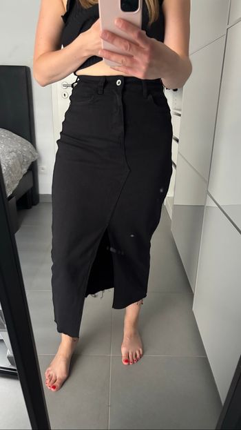 Jupe en jeans longue fendue