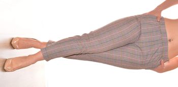 pantalon taille basse taille S motif carreaux