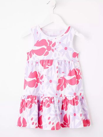Robe sans manches à imprimé hibiscus pour fille 100% coton Everyday - taille 4 ans