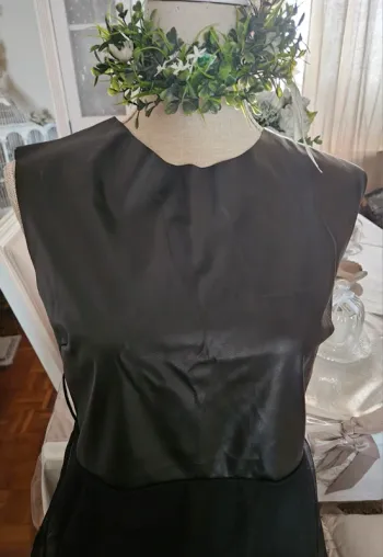 Robe noire simili cuir et tulle Diva's Taille 38 Neuve