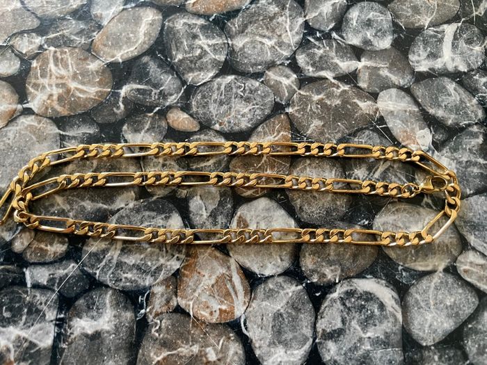 Collier en plaqué or maille cheval alterné 1/3 - photo numéro 2