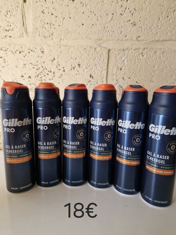 Lot de 6 gel à raser gillette pro 