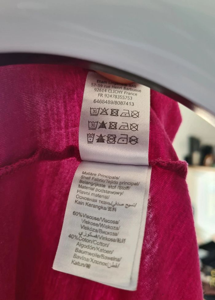 Haut manche longue Rose fushia Etam taille S - photo numéro 6