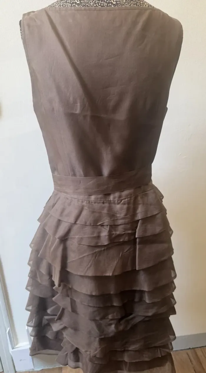 Robe ZARA 100% soie – Taille M – Marron chocolat - photo numéro 4