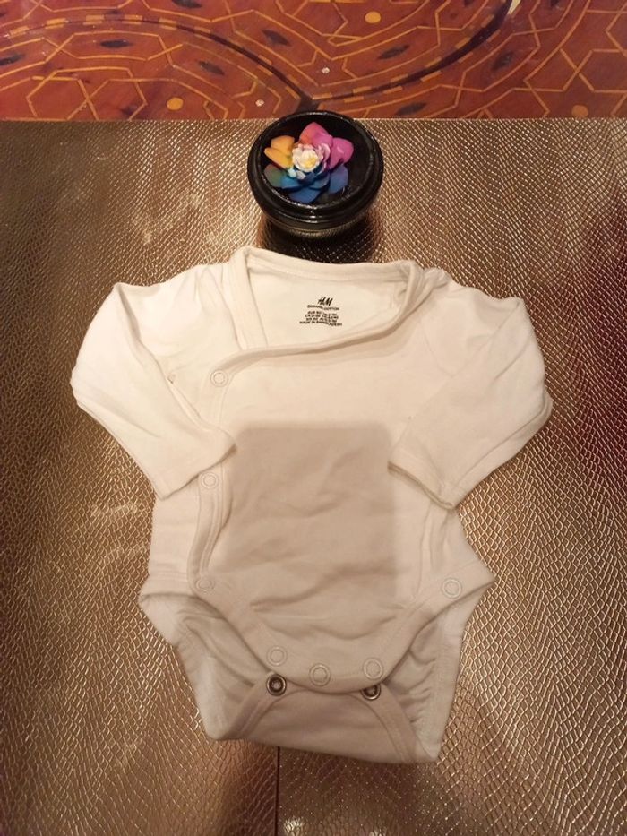 Body long coton biologique ouvert devant, mixte