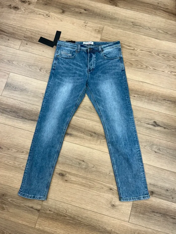 Jean homme neuf bleu taille W40 FR50 Pantalon homme jean coupe droite - photo numéro 4