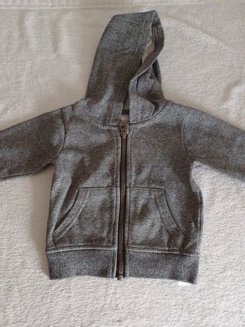 Gilet zippé gris 74cm
