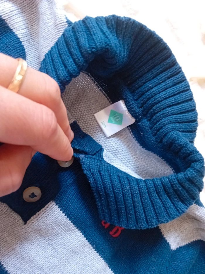Pull garçon 12mois 💙🩶 - photo numéro 3
