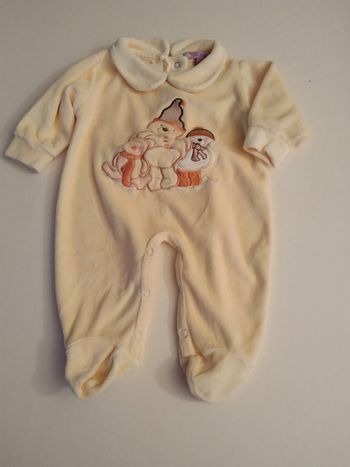 pyjama velours jaune fille garcon mixte 1 mois