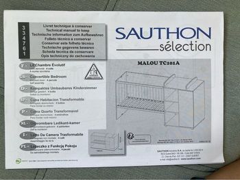 Lit bébé évolutif Sauthon Malou 120x60 cm