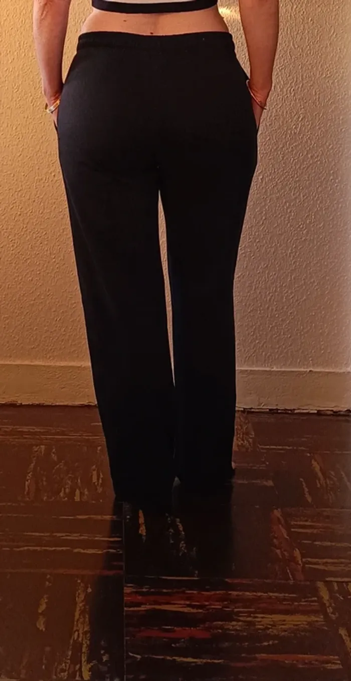 Pantalon de survêtement molleton noir T. 10-12 ans - photo numéro 3