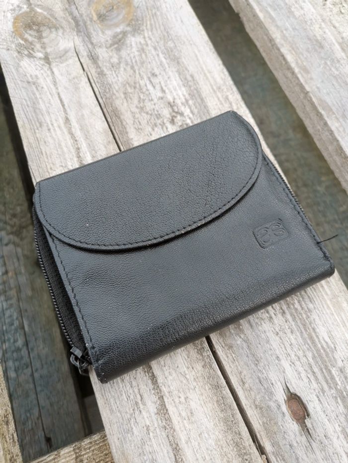 Porté monnaie simili cuir noir