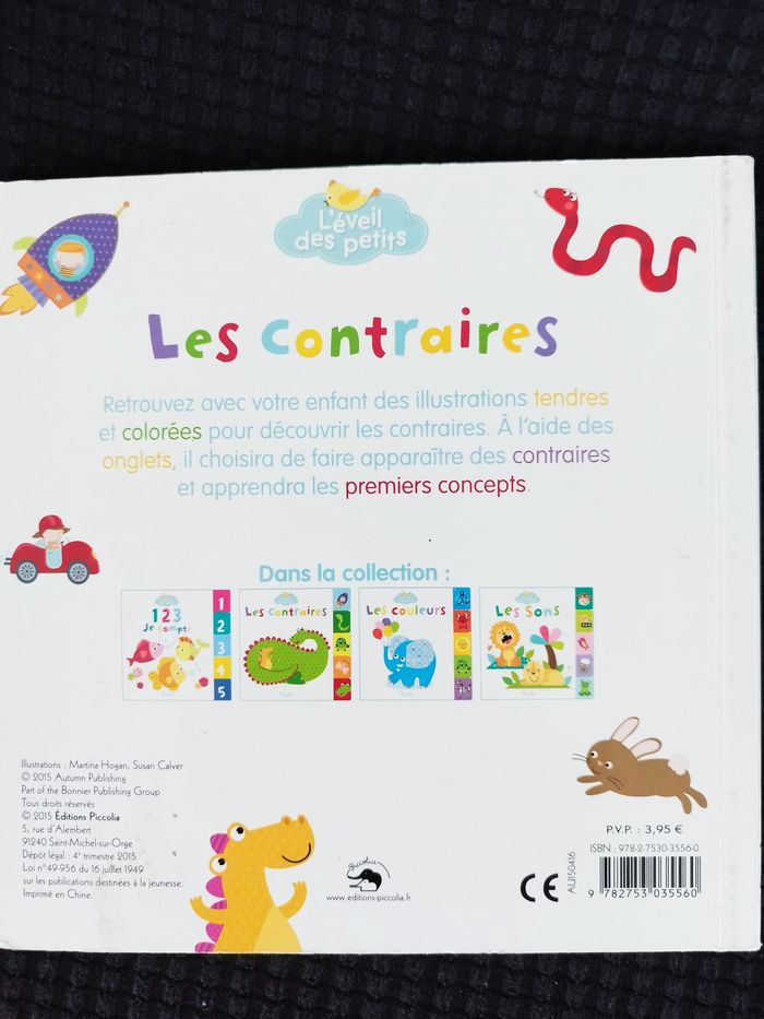 Livres cartonnés Les contraires  Piccolia - photo numéro 3