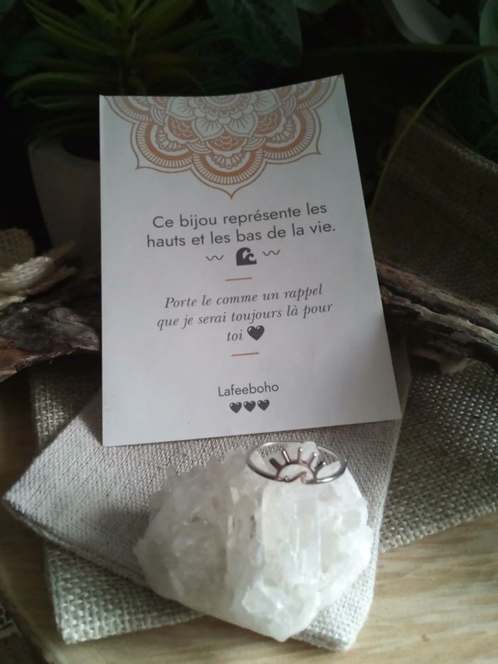 Bague vague de la vie argentée+ carte - photo numéro 3