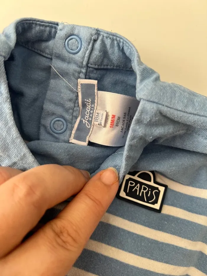 Ensemble Jacadi 18 mois – haut marinière + pantalon velours - photo numéro 3