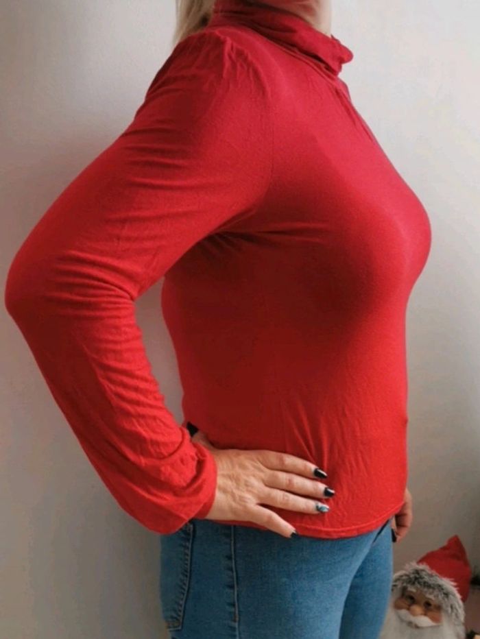 Sous pull col roulé rouge - photo numéro 2