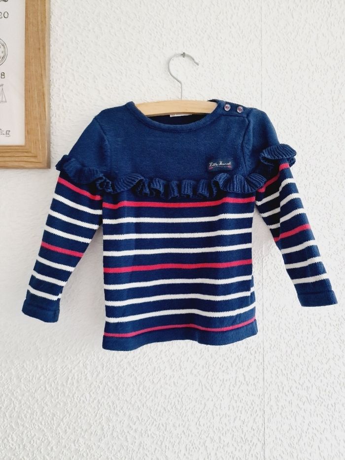 Little Marcel - Pull marinière, manches longues, col rond (2 ans) - photo numéro 2