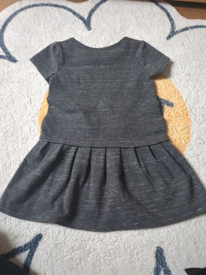 Robe gris chiné classique plissée 5 ans fille - photo numéro 3
