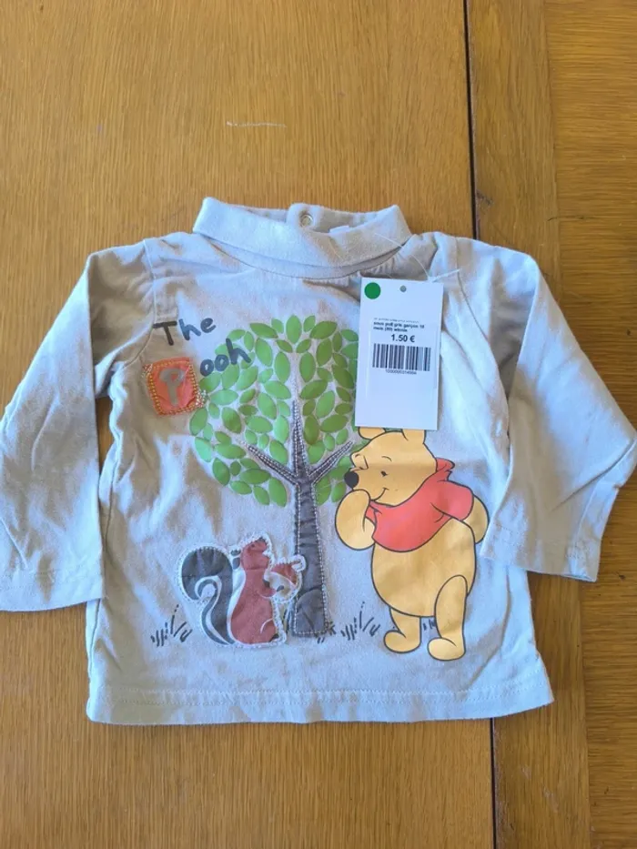 314984 sous pull gris garçon 18 mois winnie