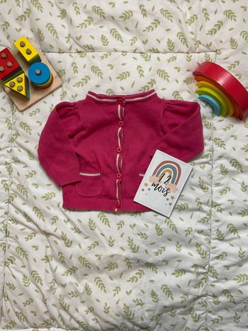 gilet manches longues rose 12 mois pommette