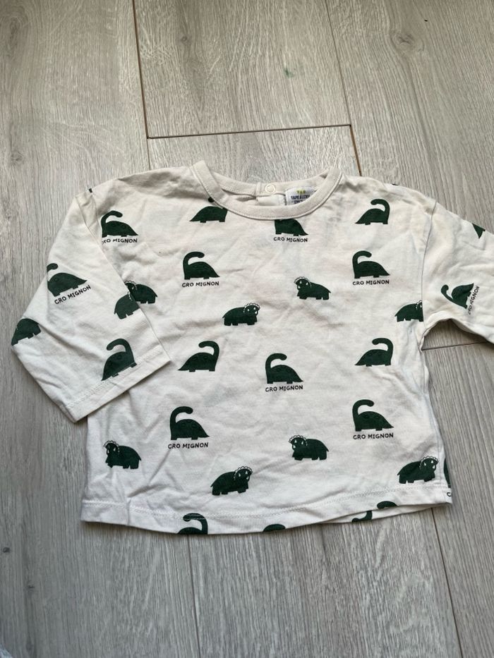 Tee shirt motifs dinosaures tape à l’œil 12 mois - photo numéro 1