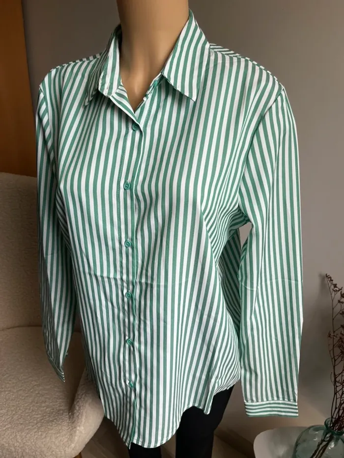 Chemise à rayures vertes et blanches - photo numéro 3