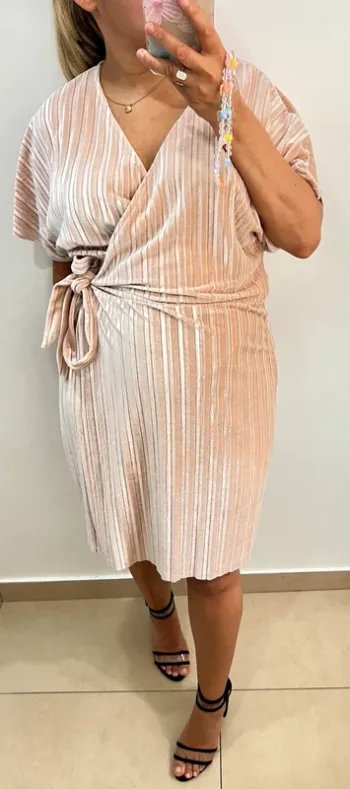 Robe Porte Feuille Plissée En Velours Taille L