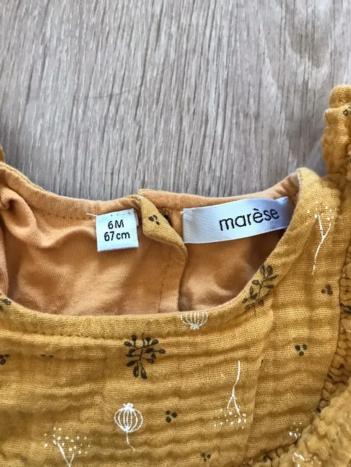 Robe manches longues en gaze de coton Marèse 6 mois - photo numéro 3