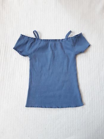 Haut bleu côtelé Hema 110/116 cm