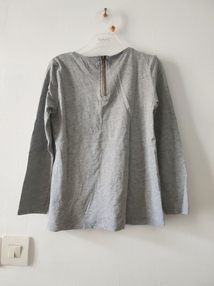 Tee-shirt gris à sequins dorés 8 ans Kiabi - photo numéro 3