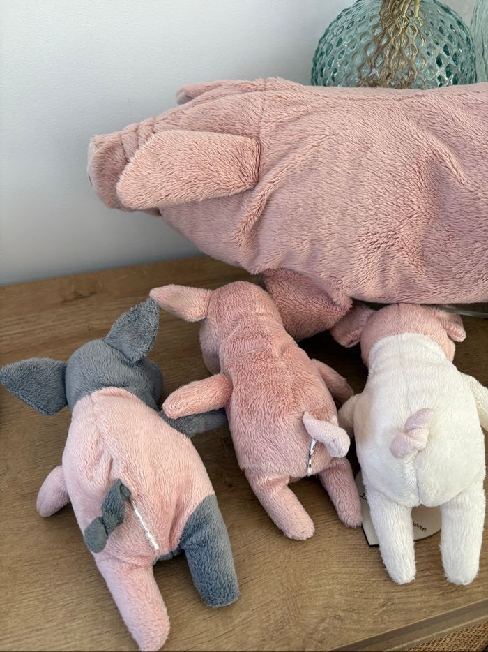 Peluches maman et ses bébés cochons - photo numéro 5