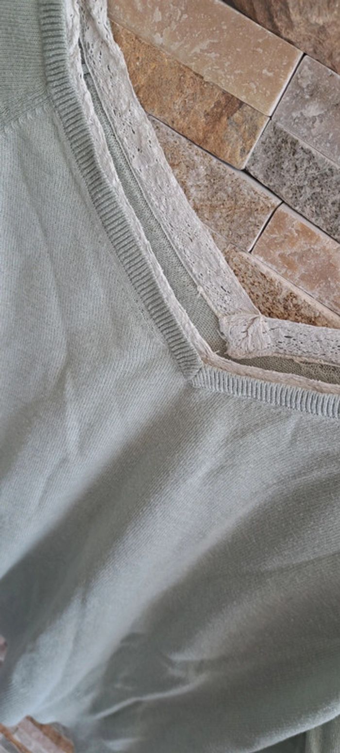 Pull vert d'eau Zara taille 36 - photo numéro 2