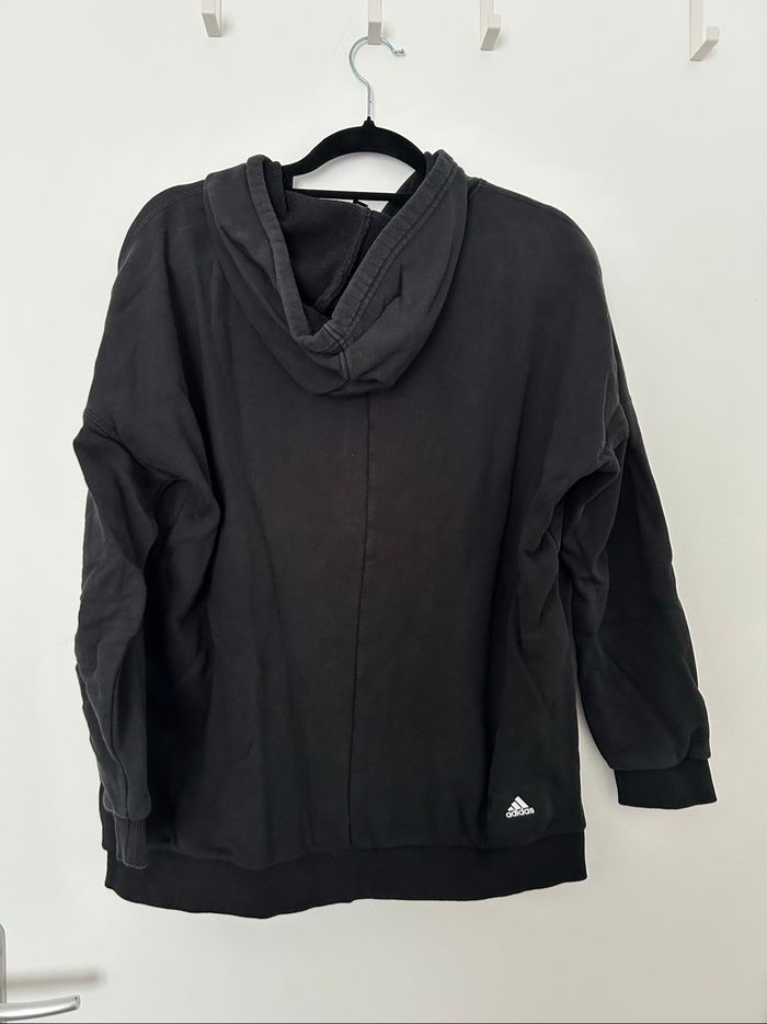 Sweat noir molletonné à capuche logo camouflage Adidas S - photo numéro 6