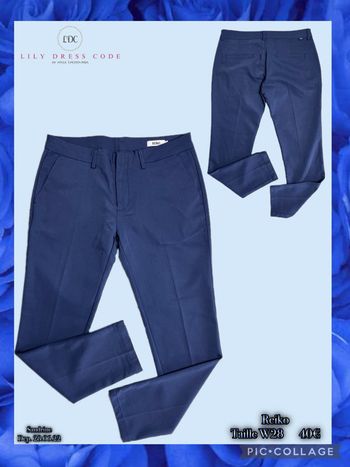 💙 Pantalon chino REIKO bleu marine – Élégant & tendance – Taille W28 SOLDÉ -70% 💙
