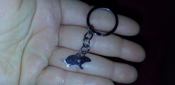 Porte-clé pendentif rat/souris en acier inoxydable