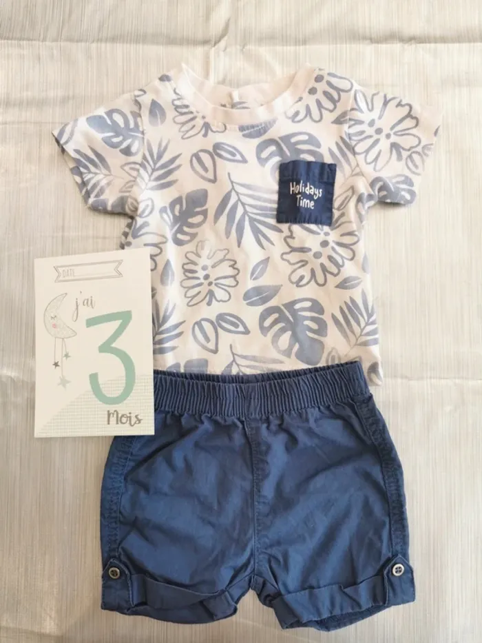 Ensemble short tee-shirt garçon 3 mois