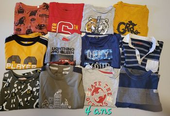 Lot de 12  t-shirts ML 4 ans garçons