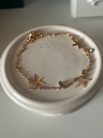 Bijou/bracelet de pied coloris doré coquillage étoile de mer neuf 🐚