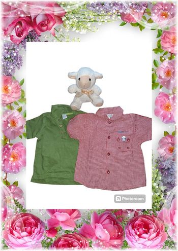💫🌸 Lot de 1 T-shirt + 1 chemise pour bébé garçon 🌸💫
