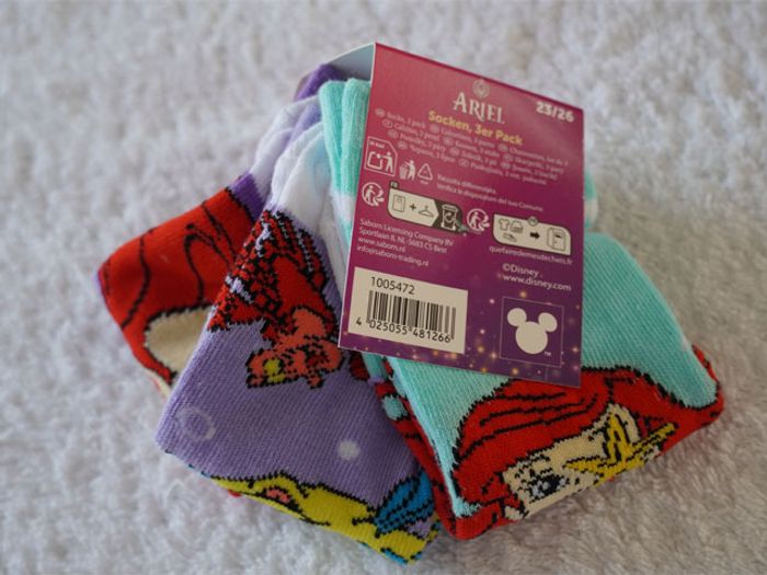 Lot de 3 paires de chaussettes Disney princess Ariel neuves pour Fille Pointure : 23/26 - photo numéro 3