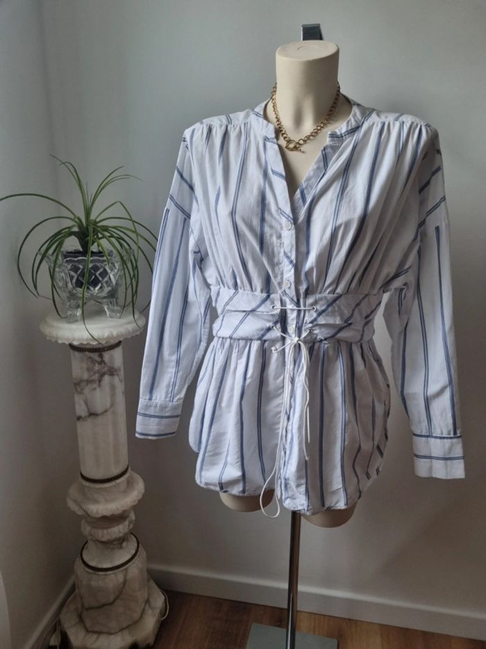 Chemise rayé en coton corset - photo numéro 10