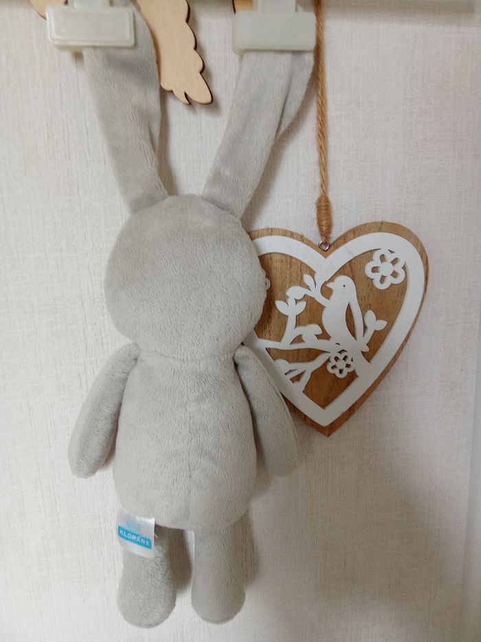 Doudou fille lapin gris rose klorane - photo numéro 2