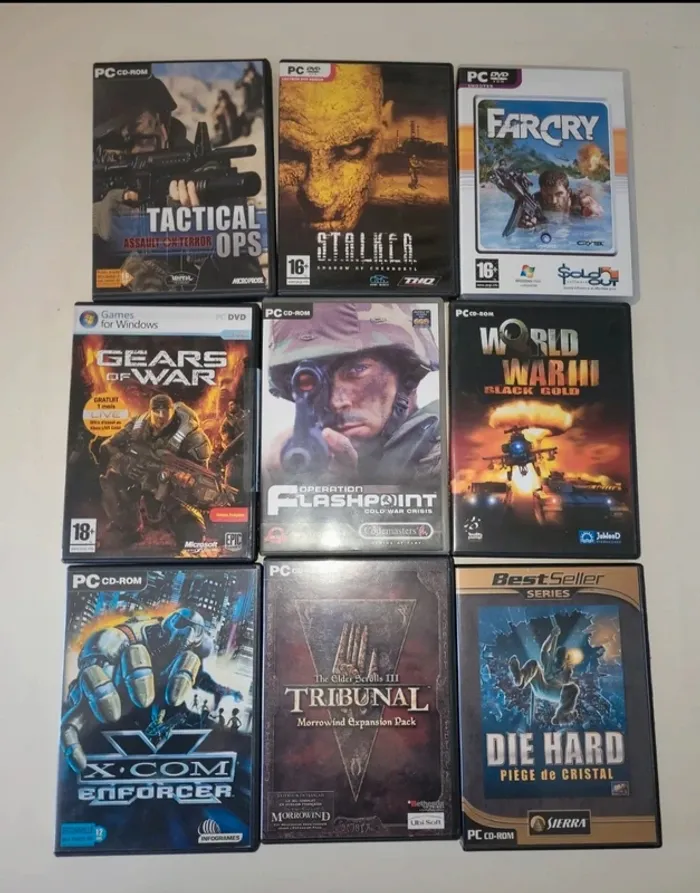 Plusieurs jeux PC 1€50 unité