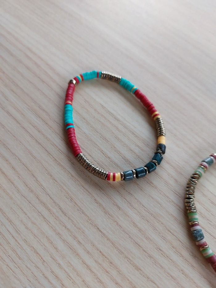 Bracelets perles plates - photo numéro 2