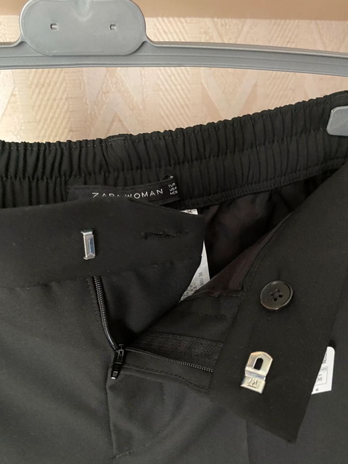 Superbe beau pantalon taille haute à pince Zara noire neuf avec étiquette taille 36 - photo numéro 6