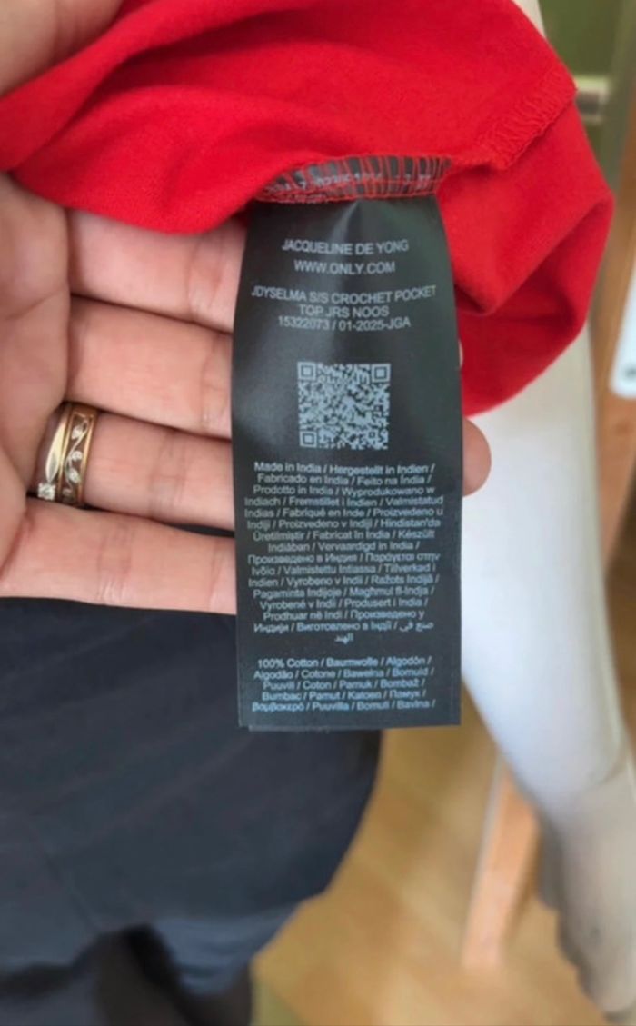 👕 Tee-shirt - manches courtes - rouge - Only - neuf - Taille L 42 - photo numéro 5