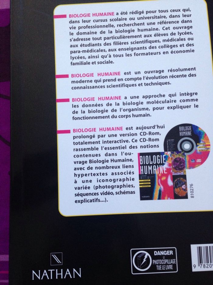 Livre biologie humaine Nathan - photo numéro 2