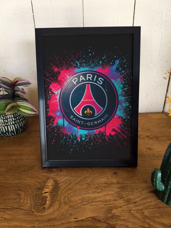 Affiche poster A4 (21×29,7 cm) PSG Paris Saint-Germain logo street art déco chambre
