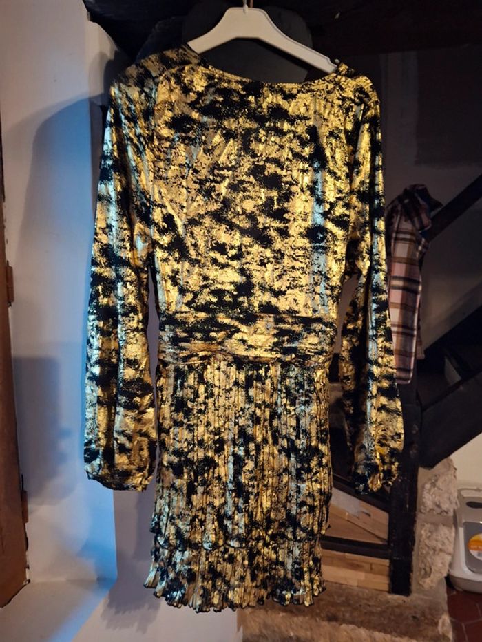 Magnifique robe femme couleur doré et noir taille l neuf ZEDeRI - photo numéro 2